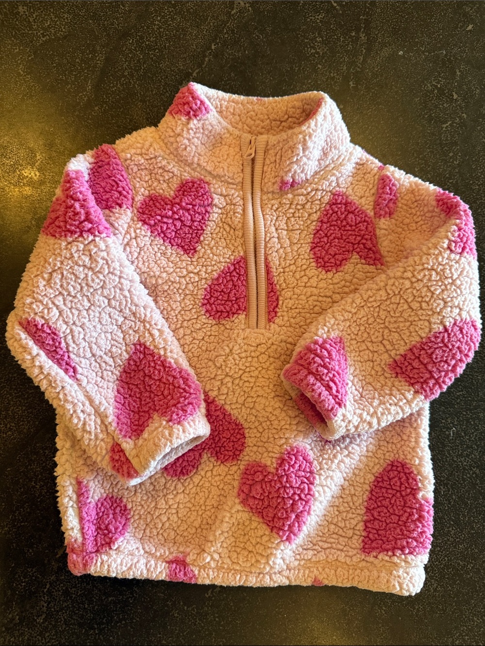 Carter's Pink and Hot Pink Heart Sherpa Pullover